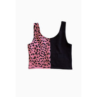 Crop bicolor print